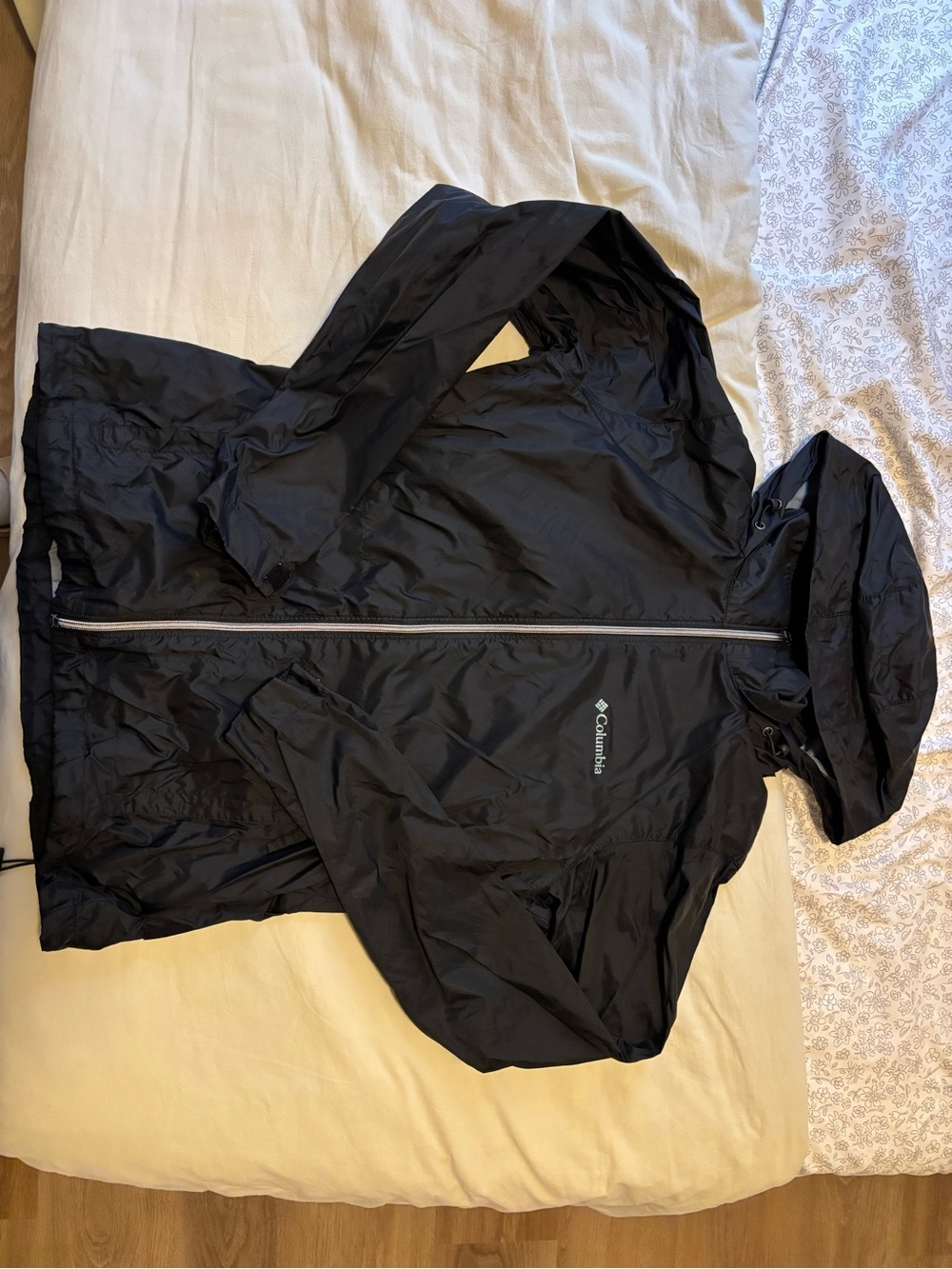 Columbia Black Hooded Windbreaker Jacket